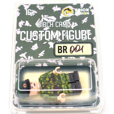 BR001 Пограничник в камуфляже березка с кобурой, в фуражке. Совместим с лего.