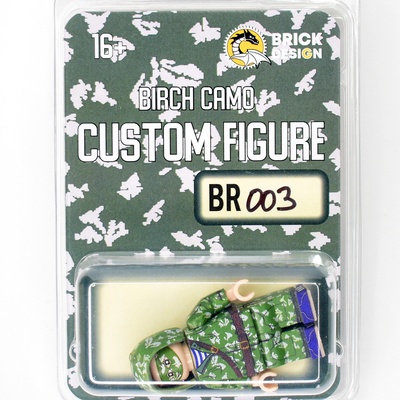 BR003 Солдат ВДВ в маскхалате КЛМК березка с капюшоном. Совместим с лего.