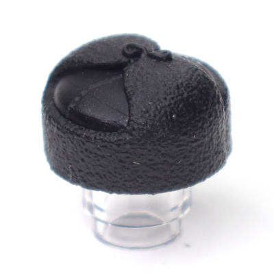 Шапка-ушанка черная со звездой. для лего фигурок На период ВОВ. G Brick Design