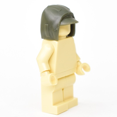 Капюшон зеленый с козырьком от кепки. для лего фигурок