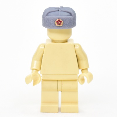 Совместимая с лего шапка ушанка серая с кокардой Советской Армии. G Brick Design