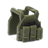 Бронежилет-плитник для фигурок лего TV-110 (подсумки, рация). Темно-зеленый, черные магазины.