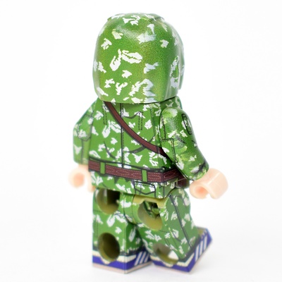 BR003 Солдат ВДВ в маскхалате КЛМК березка с капюшоном. Совместим с лего.