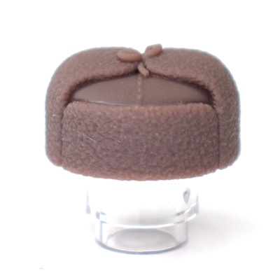 Шапка-ушанка коричневая для лего фигурок. G Brick Design