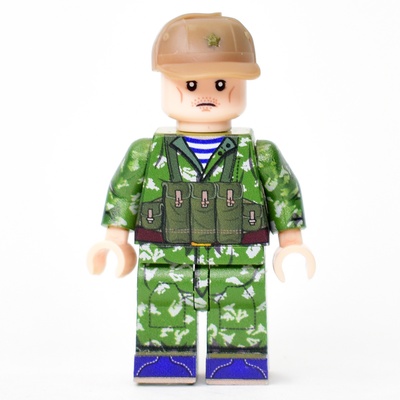BR007 Солдат ВДВ в маскхалате КЛМК березка разделенка в Кепи. Совместим с лего.