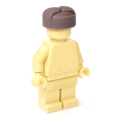 Шапка-ушанка коричневая для лего фигурок. G Brick Design