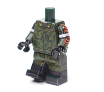 DF006 Российский Солдат в летней полевой форме цифра. Ленты на руках. только тело и ноги. Совместим с лего.
