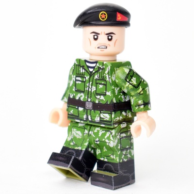 BR006 Солдат Морпех в маскхалате КЛМК березка разделенка в берете. Совместим с лего.
