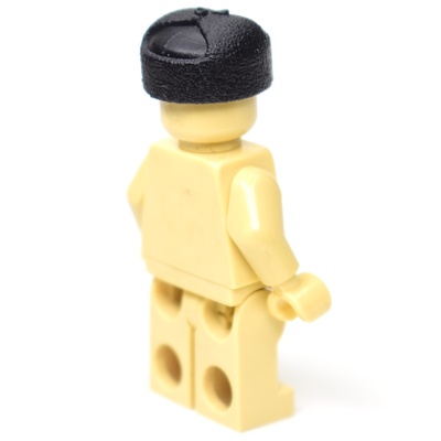 Шапка-ушанка черная со звездой. для лего фигурок На период ВОВ. G Brick Design