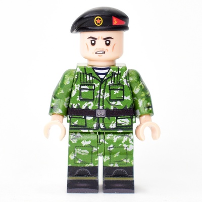 BR006 Солдат Морпех в маскхалате КЛМК березка разделенка в берете. Совместим с лего.