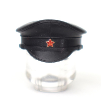 Картуз черный, со звездой серп и молот. Для лего фигурок