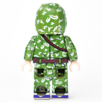 BR003 Солдат ВДВ в маскхалате КЛМК березка с капюшоном. Совместим с лего.