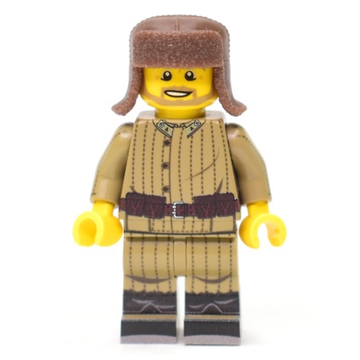 Ушанка с опущенными ушами. Коричневая. для ЛЕГО фигурок