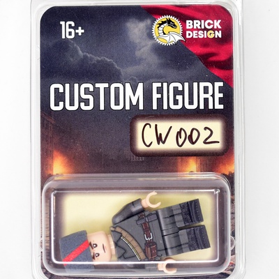CW002 Красноармеец в шинели и папахе с лентой на период гражданской войны. Совместим с лего.