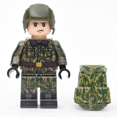 BA002 Российский Солдат в камуфляже ВСР-93 "Барвиха" в бронежилете. Совместим с лего