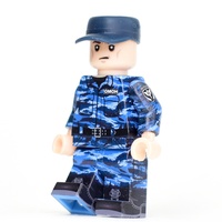 RB001 Боец ОМОН в камуфляже синий камыш. Минифигурка, совместимая с лего.