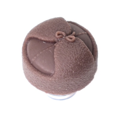 Шапка-ушанка коричневая со звездой. для лего фигурок На период ВОВ. G Brick Design