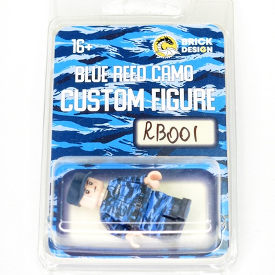 RB001 Боец ОМОН в камуфляже синий камыш. Минифигурка, совместимая с лего.