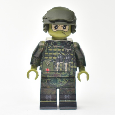 Шлем 6Б47 "Ратник" темно-зеленый, с очками и наушниками ГШ-01 для лего. G Brick Design