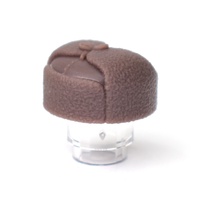 Шапка-ушанка коричневая для лего фигурок. G Brick Design