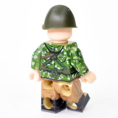 BR010 Солдат ВДВ в куртке КЛМК березка разделенка в шлеме. Совместим с лего.