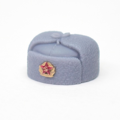 Совместимая с лего шапка ушанка серая с кокардой Советской Армии. G Brick Design